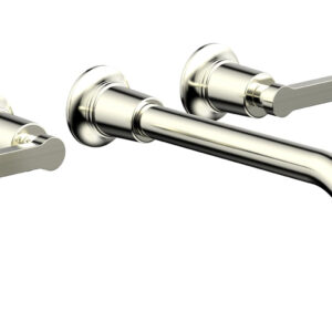 Phylrich HEX MODERN Wall Lavatory Set 10″ Spout – Lever Handles 501-14-10 – Satin Nickel