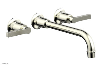 Phylrich HEX MODERN Wall Lavatory Set 10" Spout - Lever Handles 501-14-10 - Satin Nickel