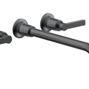 Phylrich HEX MODERN Wall Lavatory Set 12″ Spout – Lever Handles 501-14-12 – Gun Metal
