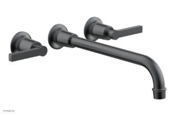 Phylrich HEX MODERN Wall Lavatory Set 12" Spout - Lever Handles 501-14-12 - Gun Metal