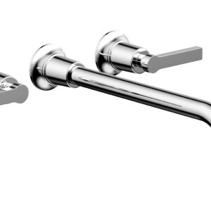 Phylrich HEX MODERN Wall Lavatory Set 12″ Spout – Lever Handles 501-14-12 – Polished Chrome