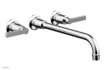 Phylrich HEX MODERN Wall Lavatory Set 12" Spout - Lever Handles 501-14-12 - Polished Chrome