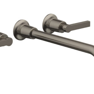 Phylrich HEX MODERN Wall Lavatory Set 12″ Spout – Lever Handles 501-14-12 – Pewter