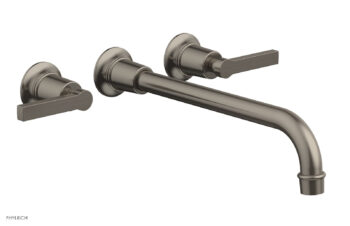 Phylrich HEX MODERN Wall Lavatory Set 12" Spout - Lever Handles 501-14-12 - Pewter
