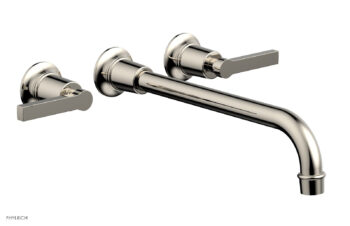 Phylrich HEX MODERN Wall Lavatory Set 12" Spout - Lever Handles 501-14-12 - Polished Nickel