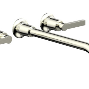 Phylrich HEX MODERN Wall Lavatory Set 12″ Spout – Lever Handles 501-14-12 – Satin Nickel