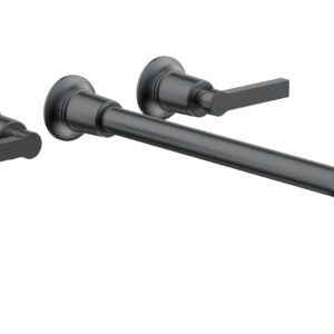 Phylrich HEX MODERN Wall Lavatory Set 14″ Spout – Lever Handles 501-14-14 – Gun Metal
