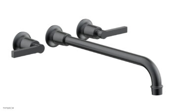 Phylrich HEX MODERN Wall Lavatory Set 14" Spout - Lever Handles 501-14-14 - Gun Metal