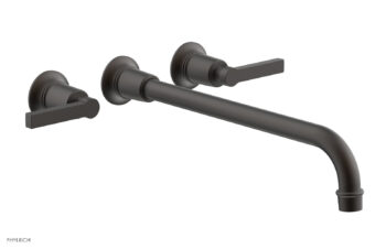 Phylrich HEX MODERN Wall Lavatory Set 14" Spout - Lever Handles 501-14-14 - Oil Rubbed Bronze