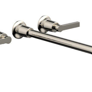 Phylrich HEX MODERN Wall Lavatory Set 14″ Spout – Lever Handles 501-14-14 – Polished Nickel