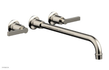 Phylrich HEX MODERN Wall Lavatory Set 14" Spout - Lever Handles 501-14-14 - Polished Nickel