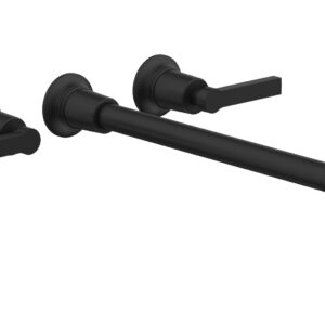 Phylrich HEX MODERN Wall Lavatory Set 14″ Spout – Lever Handles 501-14-14 – Matte Black