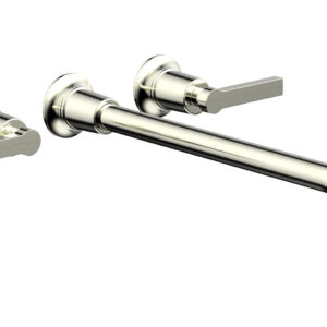 Phylrich HEX MODERN Wall Lavatory Set 14″ Spout – Lever Handles 501-14-14 – Satin Nickel