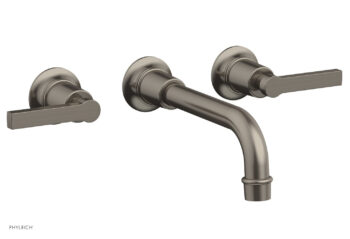 Phylrich HEX MODERN Wall Lavatory Set with Lever Handles 501-14 - Pewter