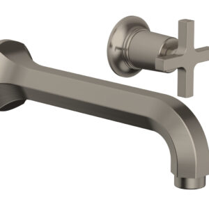 Phylrich HEX MODERN Single Handle Wall Lavatory Set – Cross Handle 501-15 – Pewter