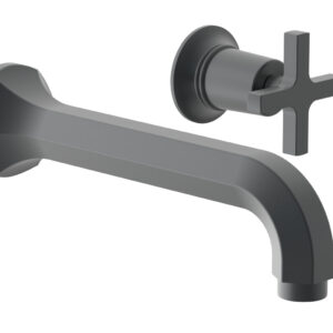 Phylrich HEX MODERN Single Handle Wall Lavatory Set – Cross Handle 501-15 – Gun Metal