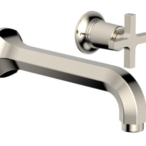 Phylrich HEX MODERN Single Handle Wall Lavatory Set – Cross Handle 501-15 – Polished Nickel