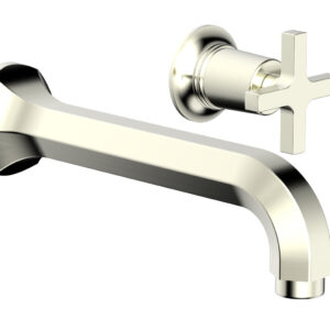 Phylrich HEX MODERN Single Handle Wall Lavatory Set – Cross Handle 501-15 – Satin Nickel