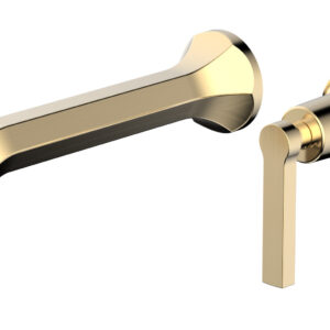 Phylrich HEX MODERN Single Handle Wall Lavatory Set – Lever Handle 501-16 – Satin Brass