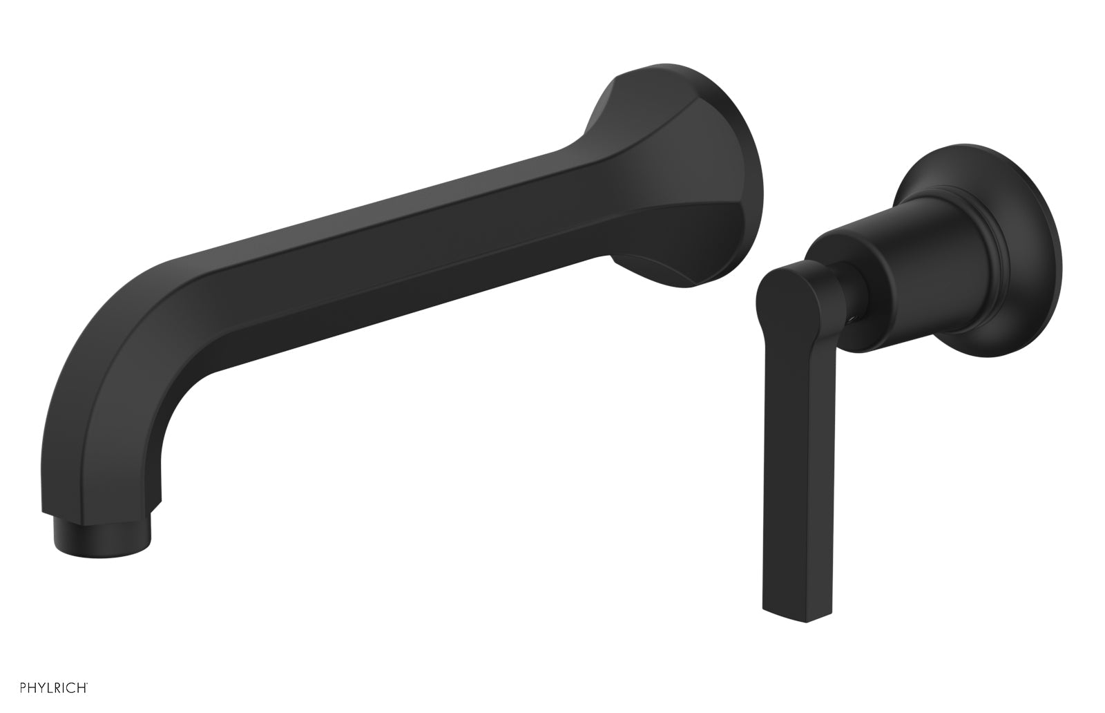 Phylrich HEX MODERN Single Handle Wall Lavatory Set - Lever Handle 501-16 - Matte Black