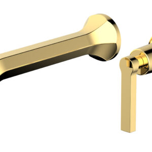 Phylrich HEX MODERN Single Handle Wall Lavatory Set – Lever Handle 501-16 – Polished Gold