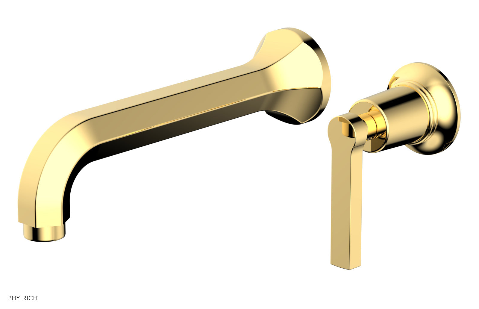 Phylrich HEX MODERN Single Handle Wall Lavatory Set - Lever Handle 501-16 - Polished Gold