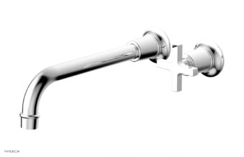 Phylrich HEX MODERN 10" Single Handle Wall Lavatory Set - Cross Handle 501-17-10 - Polished Chrome