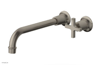 Phylrich HEX MODERN 10" Single Handle Wall Lavatory Set - Cross Handle 501-17-10 - Pewter