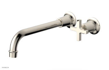 Phylrich HEX MODERN 10" Single Handle Wall Lavatory Set - Cross Handle 501-17-10 - Polished Nickel