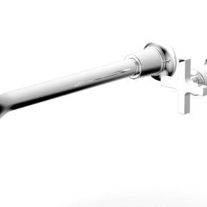 Phylrich HEX MODERN 12″ Single Handle Wall Lavatory Set – Cross Handle 501-17-12 – Polished Chrome