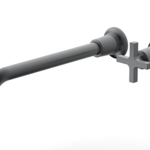 Phylrich HEX MODERN 12″ Single Handle Wall Lavatory Set – Cross Handle 501-17-12 – Gun Metal