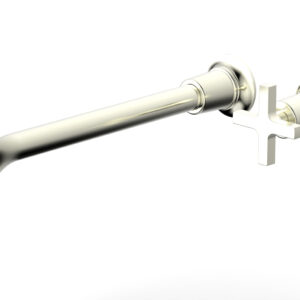 Phylrich HEX MODERN 12″ Single Handle Wall Lavatory Set – Cross Handle 501-17-12 – Satin Nickel