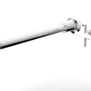 Phylrich HEX MODERN 14″ Single Handle Wall Lavatory Set – Cross Handle 501-17-14 – Polished Chrome