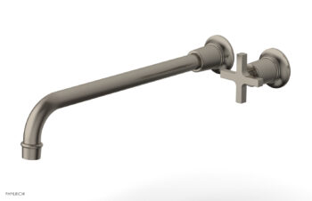 Phylrich HEX MODERN 14" Single Handle Wall Lavatory Set - Cross Handle 501-17-14 - Pewter