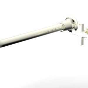 Phylrich HEX MODERN 14″ Single Handle Wall Lavatory Set – Cross Handle 501-17-14 – Satin Nickel
