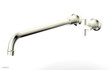 Phylrich HEX MODERN 14" Single Handle Wall Lavatory Set - Cross Handle 501-17-14 - Satin Nickel