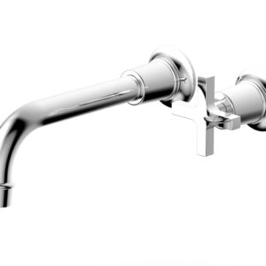 Phylrich HEX MODERN Single Handle Wall Lavatory Set – Cross Handle 501-17 – Polished Chrome