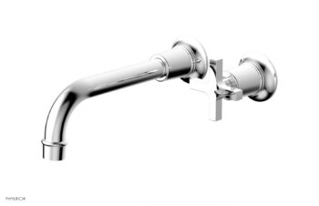 Phylrich HEX MODERN Single Handle Wall Lavatory Set - Cross Handle 501-17 - Polished Chrome