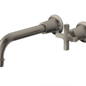 Phylrich HEX MODERN Single Handle Wall Lavatory Set – Cross Handle 501-17 – Pewter