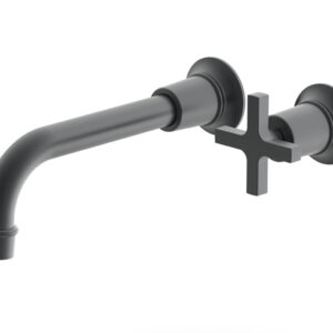 Phylrich HEX MODERN Single Handle Wall Lavatory Set – Cross Handle 501-17 – Gun Metal
