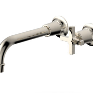 Phylrich HEX MODERN Single Handle Wall Lavatory Set – Cross Handle 501-17 – Polished Nickel