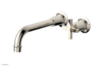 Phylrich HEX MODERN Single Handle Wall Lavatory Set - Cross Handle 501-17 - Polished Nickel