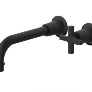 Phylrich HEX MODERN Single Handle Wall Lavatory Set – Cross Handle 501-17 – Matte Black
