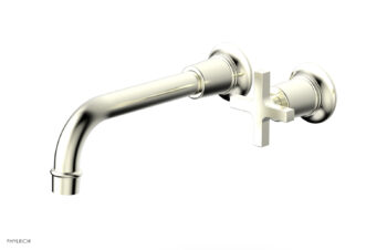 Phylrich HEX MODERN Single Handle Wall Lavatory Set - Cross Handle 501-17 - Satin Nickel