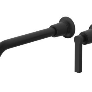 Phylrich HEX MODERN 10″ Single Handle Wall Lavatory Set – Lever Handle 501-18-10 – Matte Black