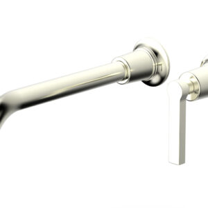 Phylrich HEX MODERN 10″ Single Handle Wall Lavatory Set – Lever Handle 501-18-10 – Satin Nickel