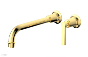 Phylrich HEX MODERN 10" Single Handle Wall Lavatory Set - Lever Handle 501-18-10 - Polished Gold