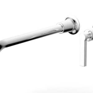 Phylrich HEX MODERN 12″ Single Handle Wall Lavatory Set – Lever Handle 501-18-12 – Polished Chrome