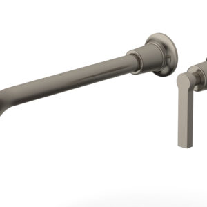 Phylrich HEX MODERN 12″ Single Handle Wall Lavatory Set – Lever Handle 501-18-12 – Pewter