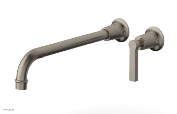 Phylrich HEX MODERN 12" Single Handle Wall Lavatory Set - Lever Handle 501-18-12 - Pewter